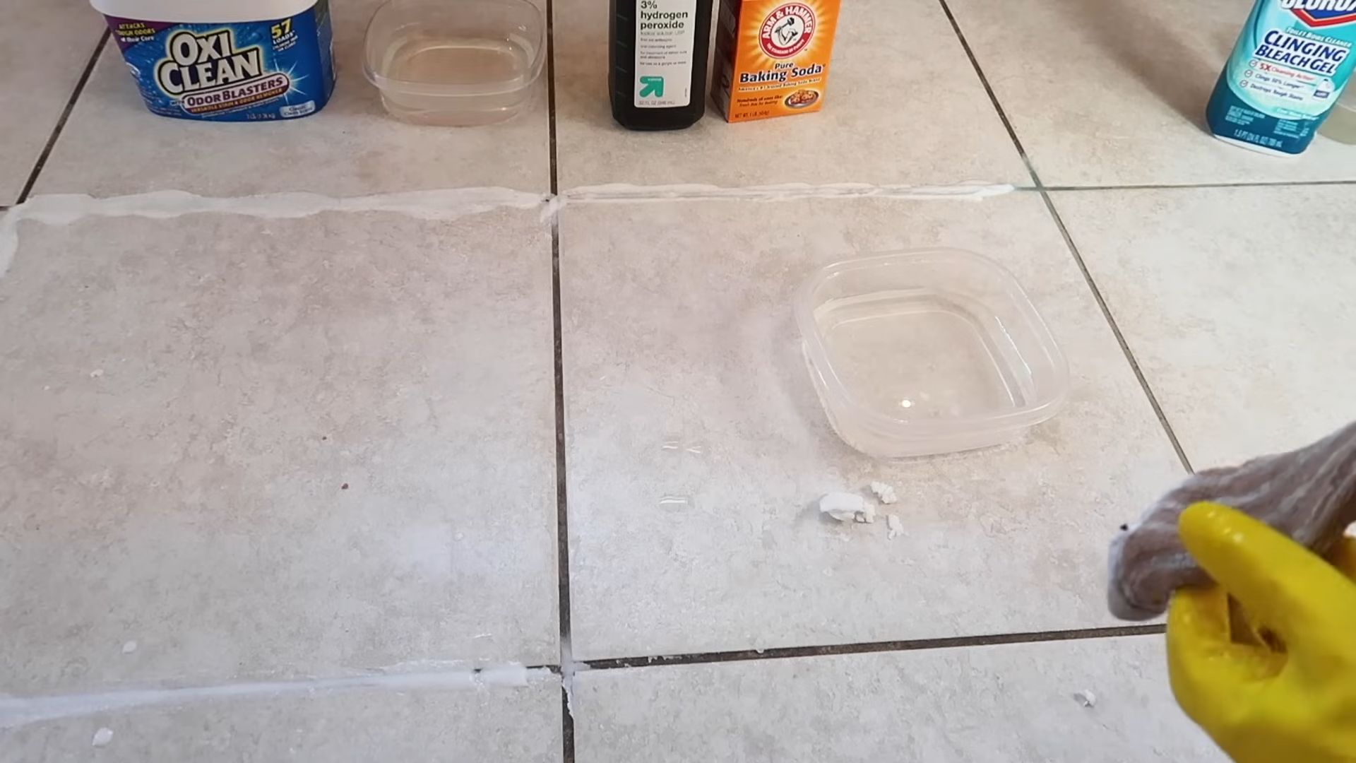 Grout cleaning Oxiclean toilet cleaner